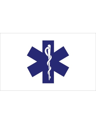 Star Of Life 3' x 5' Outdoor Nylon Flag