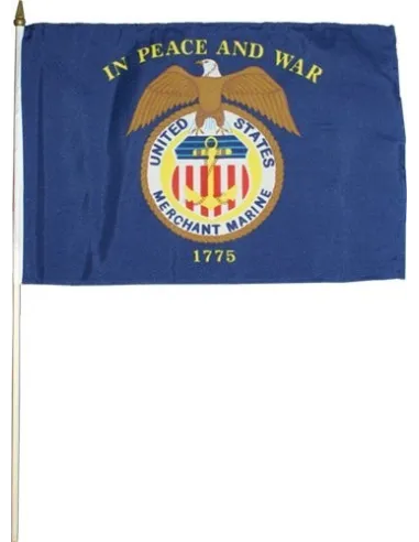 Merchant Marine 12"x18" Mounted Flag