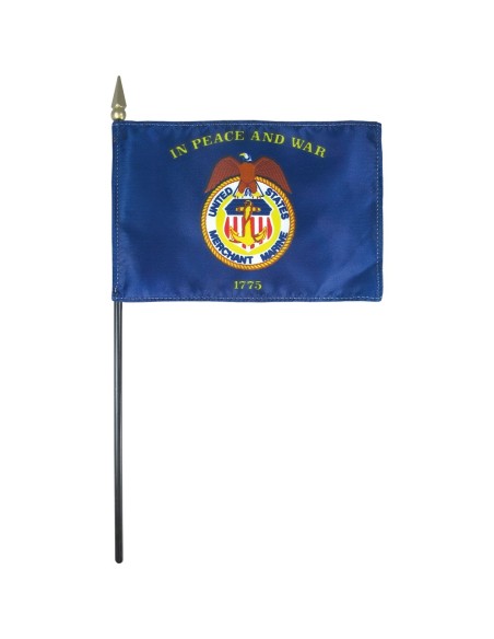 Merchant Marine 4"x6" Mounted Flag