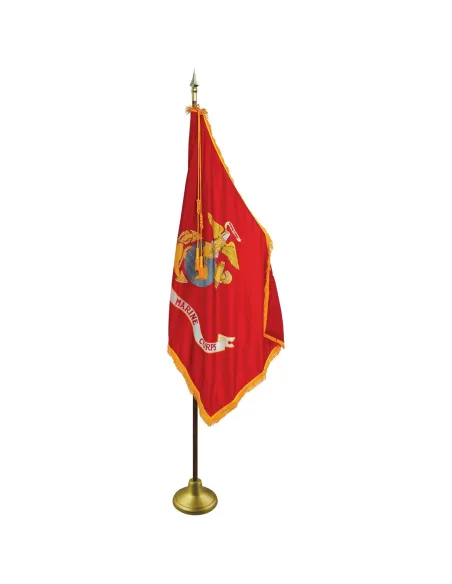 3' x 5' Marine Indoor Flag With Pole Hem and Fringe