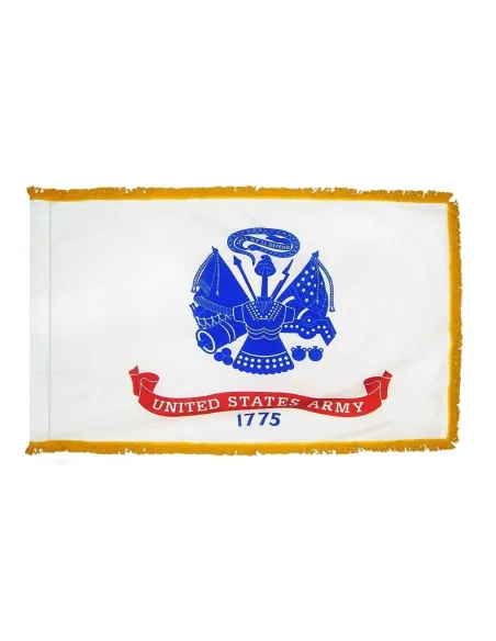 3' x 5' Army Indoor Flag With Pole Hem and Fringe