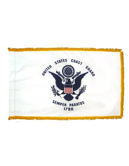 3' x 5' Coast Guard Indoor Flag With Pole Hem and Fringe