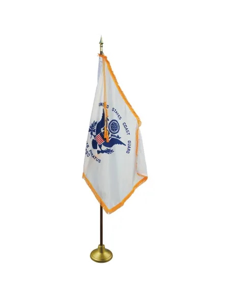 3' x 5' Coast Guard Indoor Flag With Pole Hem and Fringe