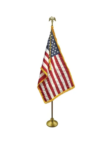 5' X 8' U.S. Nylon Floor Stand Set W/Gold Aluminum Pole [CLONE]