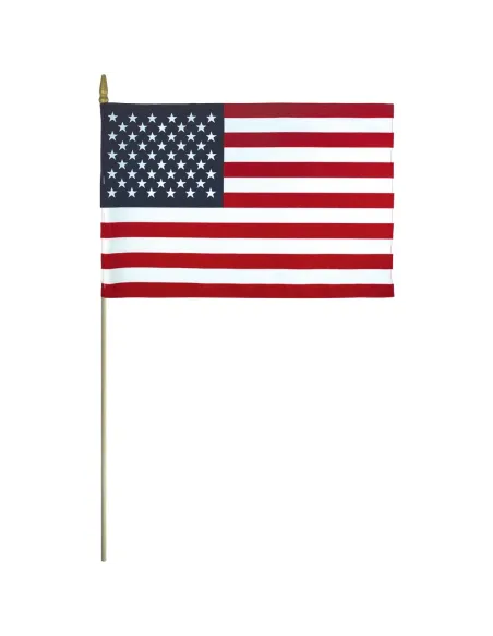 United States 12" x 18" Poly Cotton Mounted Flag