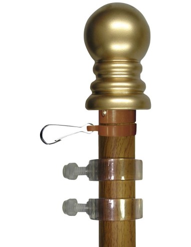 5 ' Wood Grain Aluminum Anti-Furl Rotating Pole