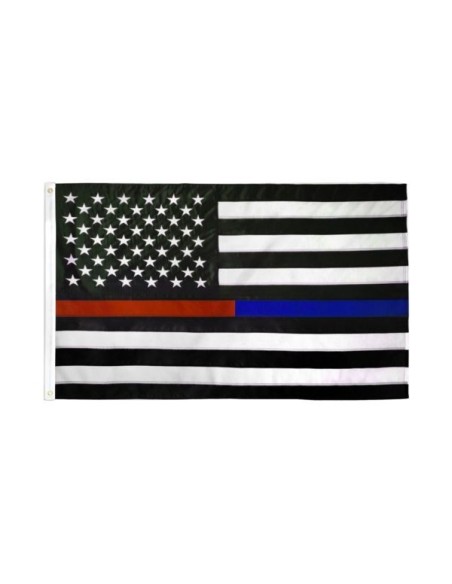 USA Thin Blue/Red Line 3' x 5' Nylon Flag