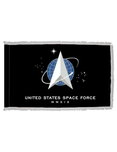 US Space Force 3' x 5' Nylon Flag Silver Fringe