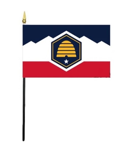 Utah 4" x 6" Beehive Mounted Flags