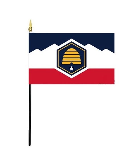 Utah 4" x 6" Beehive Mounted Flags