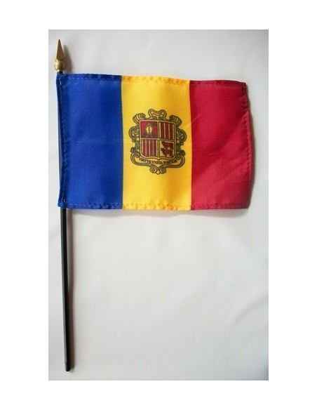 Andorra 4" x 6" Mounted Flags