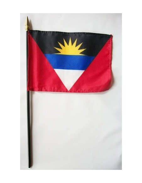 Antigua & Barbuda 4" x 6" Mounted Flags