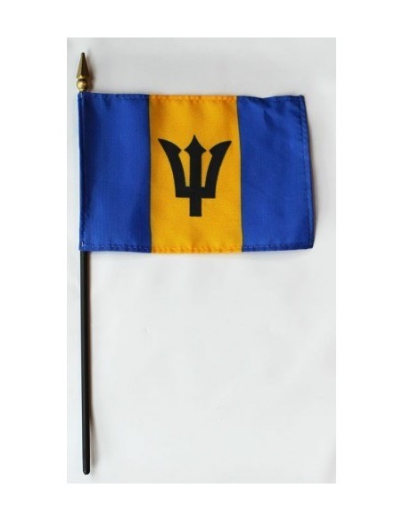 Barbados 4" x 6" Mounted Flags