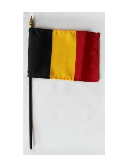 Belgium 4" x 6" Mounted Flags