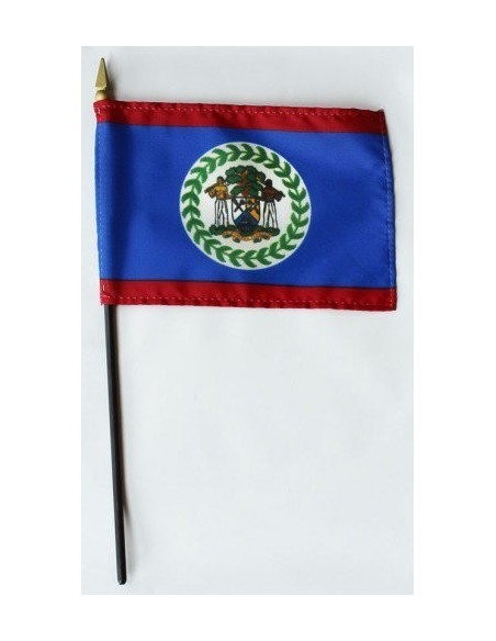 Belize 4" x 6" Mounted Flags