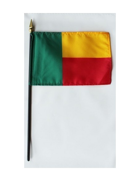 Benin 4" x 6" Mounted Flags