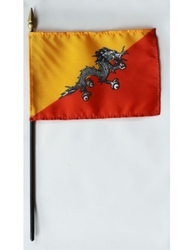 Bhutan Mounted Flags 4" x 6"| Buy Online Now