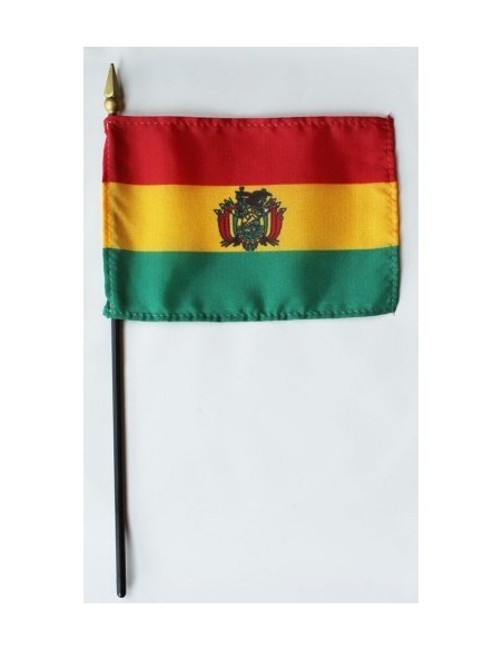 Bolivia 4" x 6" Mounted Flags