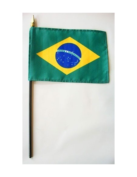 Brazil 4" x 6" Mounted Flags