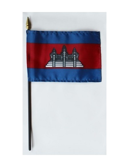 Cambodia 4" x 6" Mounted Flags