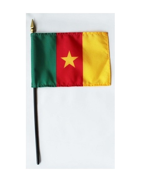 Cameroon 4" x 6" Mounted Flags