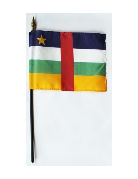 Central African Rep 4" x 6" Mounted Flags