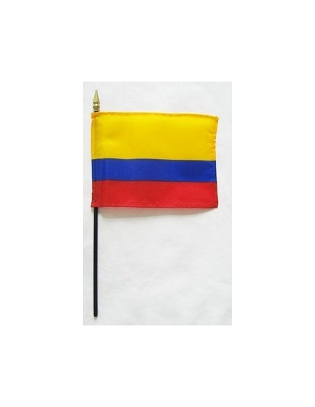 Colombia 4" x 6" Mounted Flags