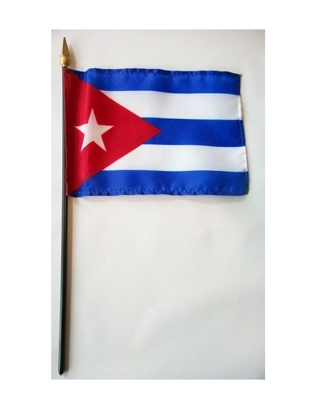 Cuba 4" x 6" Mounted Flags