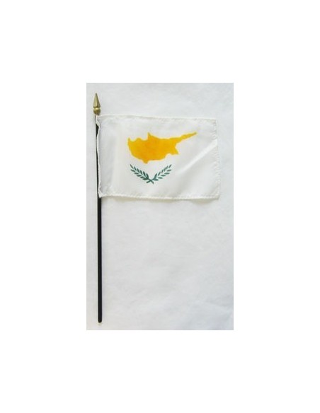 Cyprus 4" x 6" Mounted Flags