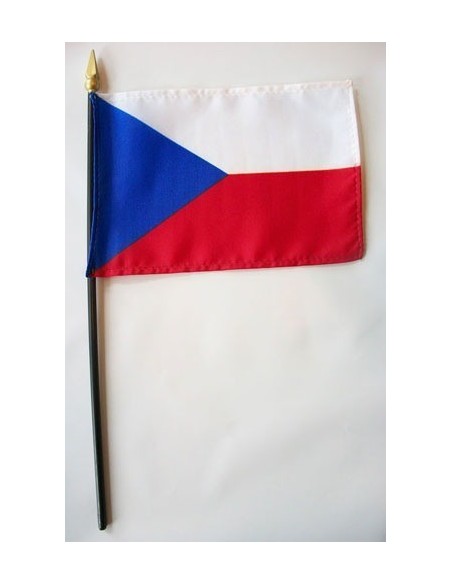 Czech Republic 4" x 6" Mounted Flags