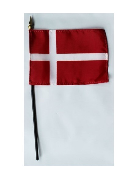 Denmark 4" x 6" Mounted Flags