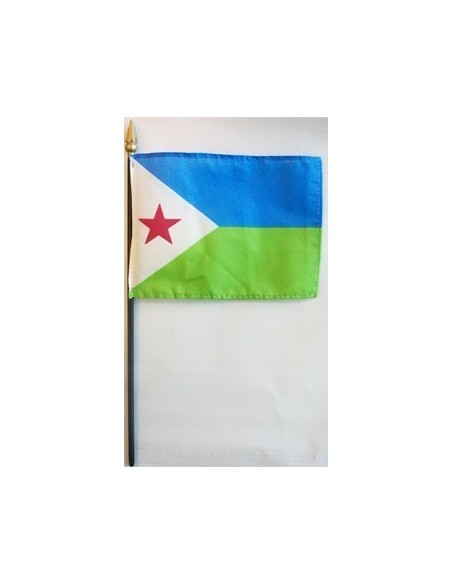 Djibouti 4" x 6" Mounted Flags