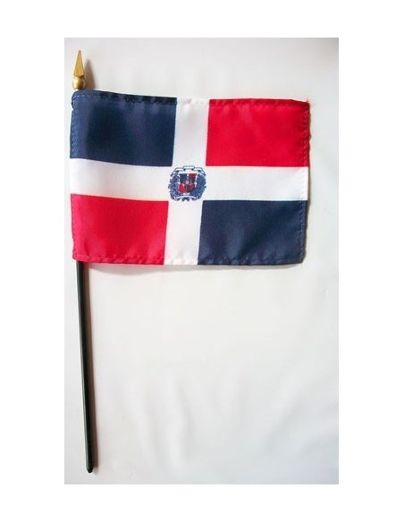 Dominican Republic 4" x 6" Mounted Flags