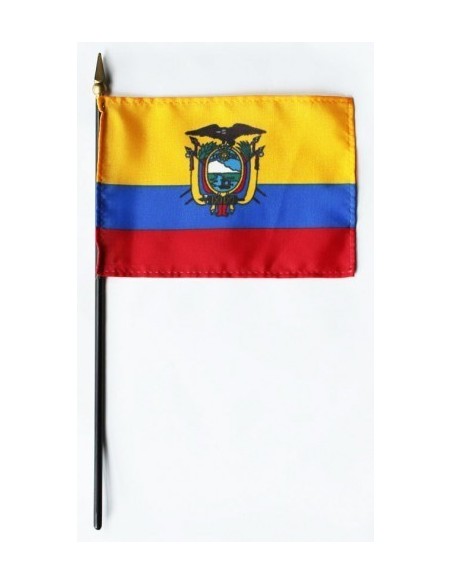 Ecuador 4" x 6" Mounted Flags