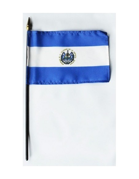 El Salvador 4" x 6" Mounted Flags