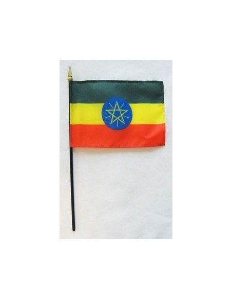 Ethiopia 4" x 6" Mounted Flags