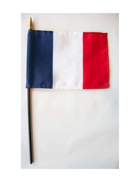 France 4" x 6" Mounted Flags