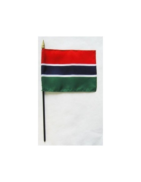 Gambia 4" x 6" Mounted Flags