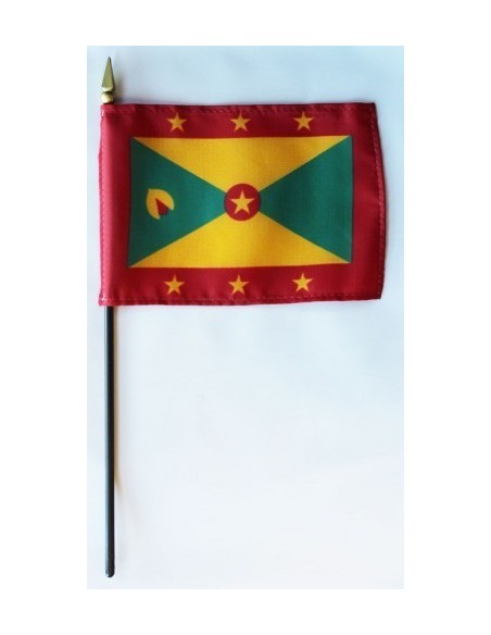 Grenada 4" x 6" Mounted Flags