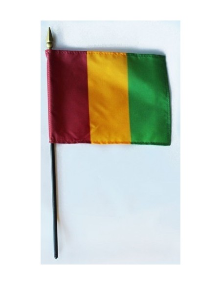 Guinea 4" x 6" Mounted Flags