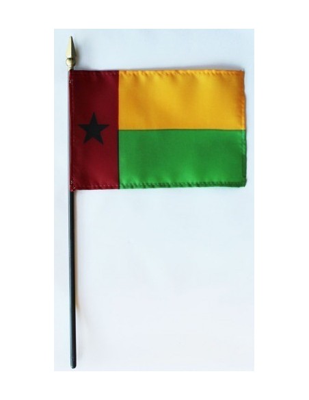 Guinea Bissau 4" x 6" Mounted Flags