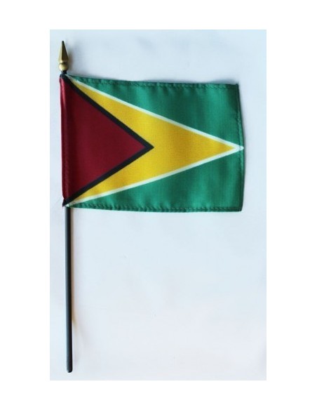 Guyana 4" x 6" Mounted Flags