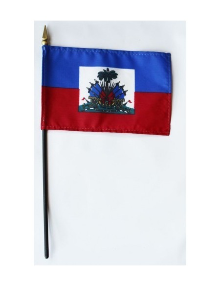 Haiti 4" x 6" Mounted Flags