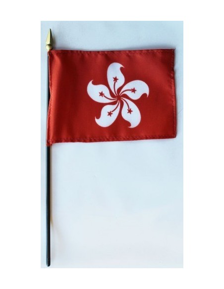 Hong Kong 4" x 6" Mounted Flags