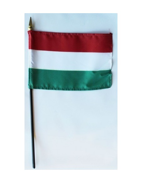 Hungary 4" x 6" Mounted Flags