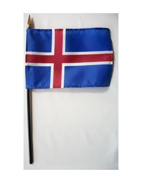 Iceland 4" x 6" Mounted Flags