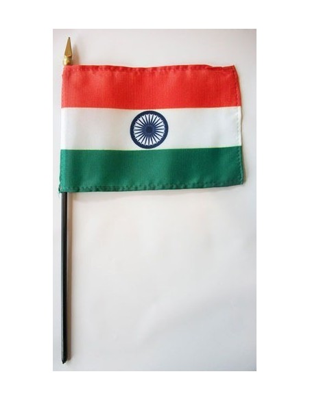 India 4" x 6" Mounted Flags