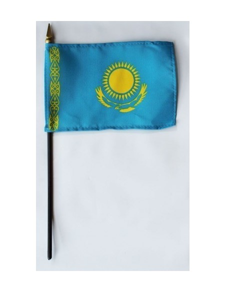 Kazakhstan 4" x 6" Mounted Flags