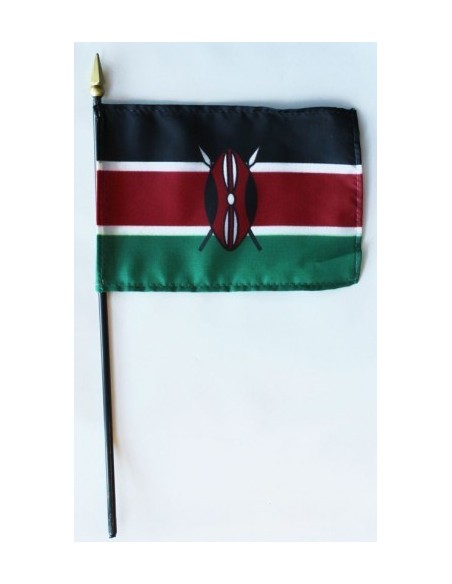 Kenya 4" x 6" Mounted Flags