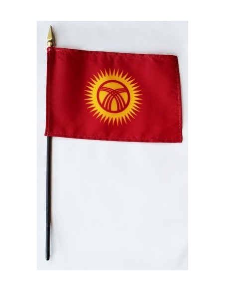 Kyrgyzstan 4" x 6" Mounted Flags